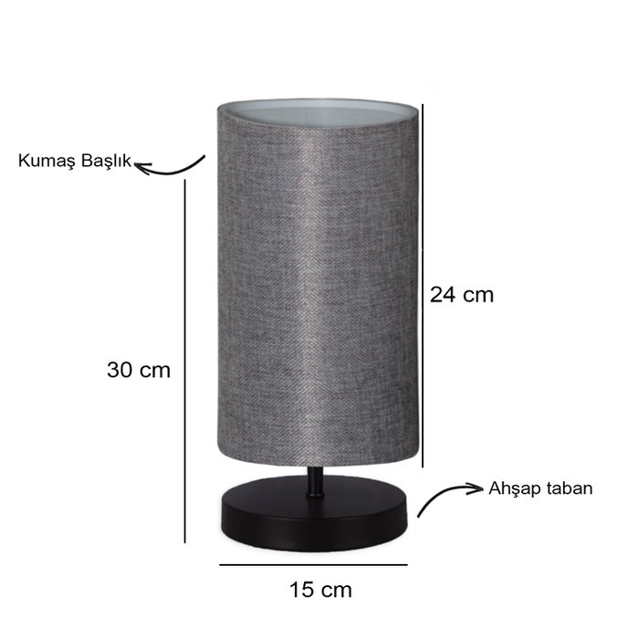 Opviq AYD-2898 Lámpara de mesa de madera gris